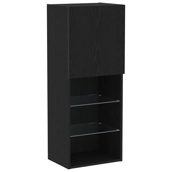 vidaXL Conjunto de mueble de TV Roble Negro 40,5 x 30 x 102 cm
