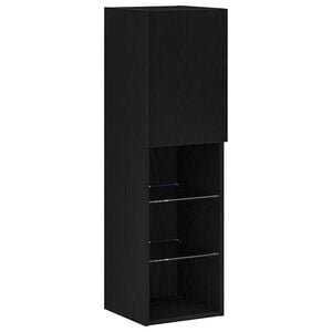 vidaXL Conjunto de mueble de TV 30,5 x 30 x 102 cm Roble Negro