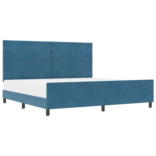 vidaXL Cama tipo Box Spring Azul Oscuro 200 x 200 cm Terciopelo