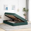 vidaXL Cama con almacenamiento y colchón Verde oscuro 140 x 190 cm