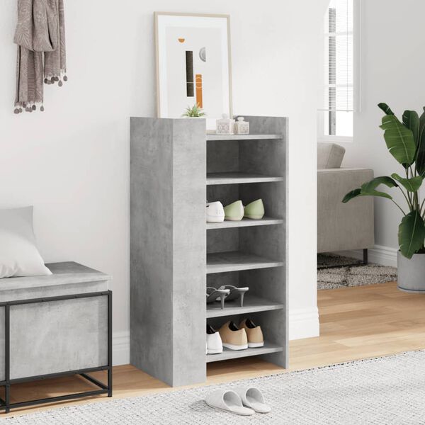 vidaXL Mueble zapatero madera ingenier&iacute;a gris hormig&oacute;n 52x37,5x100 cm