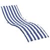 vidaXL Coj&iacute;n de tumbona tela Oxford a rayas azul y blanco
