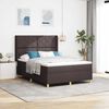 vidaXL Cama con Somier con colch&oacute;n Marr&oacute;n oscuro 140 x 190 cm tela