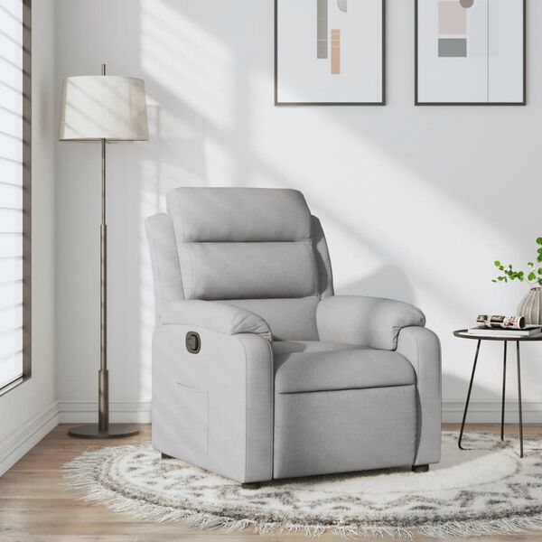 vidaXL Sill&oacute;n reclinable de tela gris claro