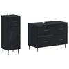vidaXL Juego de gabinete de ba&ntilde;o de 2 piezas HAARLEM Negro