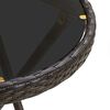 vidaXL Mesa de centro rat&aacute;n sint&eacute;tico y vidrio templado marr&oacute;n 60 cm