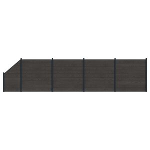 vidaXL Conjunto de valla 5 pcs 792 x 186 cm WPC y Aluminio Negro