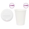 vidaXL Vasos de caf&eacute; de papel con tapa 1000 uds 12oz 300ml