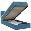 vidaXL Cama tipo otomana con colch&oacute;n y LED Azul oscuro 90 x 190 cm