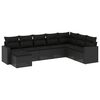 vidaXL Set de sof&aacute;s de jard&iacute;n 8 piezas y cojines rat&aacute;n sint&eacute;tico negro
