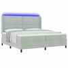 vidaXL Cama tipo Box Spring con LED Gris Claro 200 x 200 cm Terciopelo