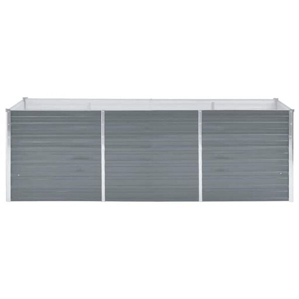 vidaXL Arriate de jard&iacute;n de acero galvanizado gris 240x80x77 cm