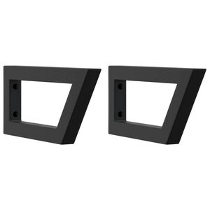 vidaXL Soportes estante de lavabo 2 unidades trapecio acero negro