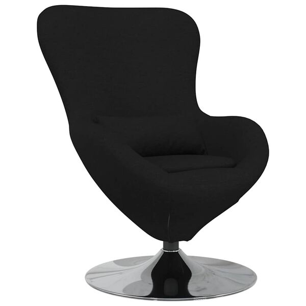 vidaXL Sillón huevo Negro 63 x 73 x 90 cm tela