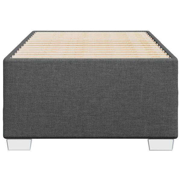 vidaXL Estructura de cama sin colch&oacute;n tela gris oscuro 90x200 cm