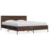 vidaXL Estructura cama madera ingenier&iacute;a metal marr&oacute;n roble 160x200 cm