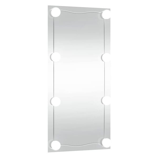 vidaXL Espejo de pared con luces LED vidrio rectangular 30x60 cm