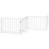 vidaXL Puerta de perros plegable 12 paneles madera &aacute;lamo blanca 960 cm
