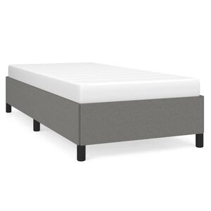 vidaXL Estructura de cama sin colch&oacute;n tela gris oscuro 90x200 cm