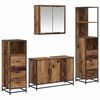 vidaXL Juego de muebles de ba&ntilde;o con caj&oacute;n 4 pcs Madera envejecida