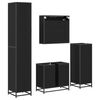 vidaXL Juego de muebles de ba&ntilde;o 4 pcs Roble Negro Madera de ingenier&iacute;a