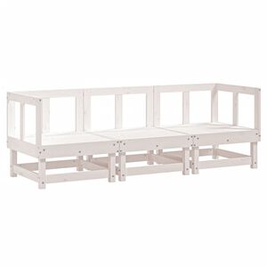 vidaXL Juego de muebles de jard&iacute;n 3 pzas madera maciza de pino blanco