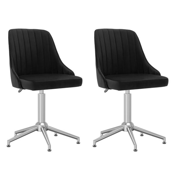 vidaXL Sillas de comedor giratorias 2 uds terciopelo negro