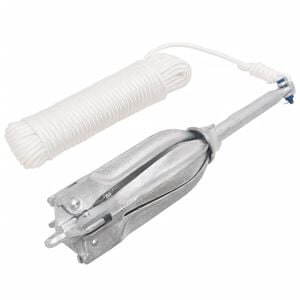 vidaXL Ancla plegable cuerda hierro fundido galvanizado plata 10 kg