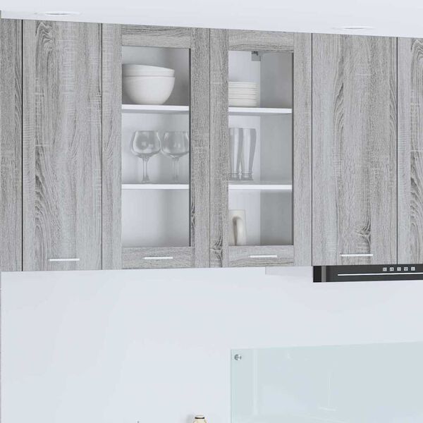 vidaXL Mueble colgante con almacenamiento Gris Sonoma 80 x 31 x 80 cm