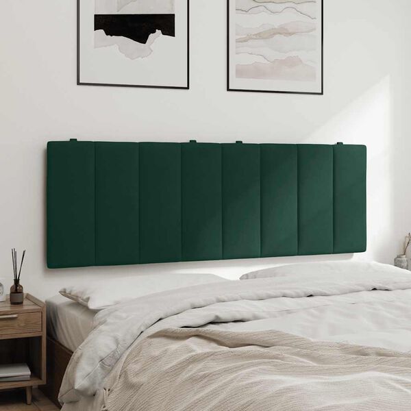 vidaXL Cabecero de cama acolchado Hanko terciopelo verde oscuro 120 cm
