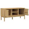 vidaXL Mueble de TV FLORO madera maciza pino marrón cera 114x43x55 cm