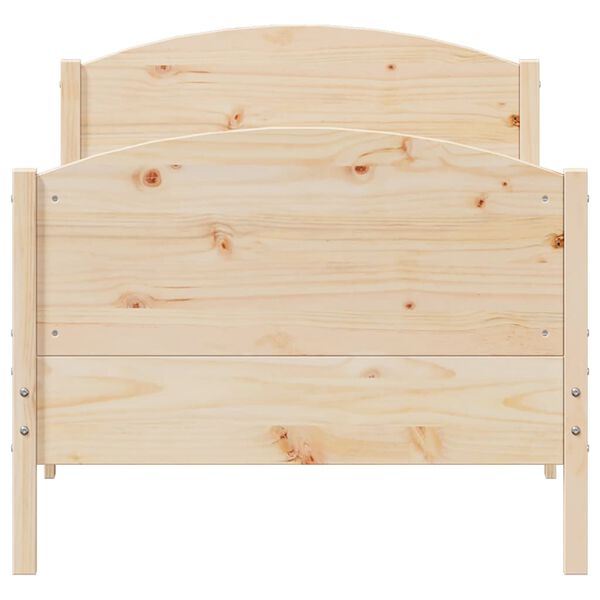 vidaXL Estructura de cama sin colch&oacute;n madera maciza pino 75x190 cm