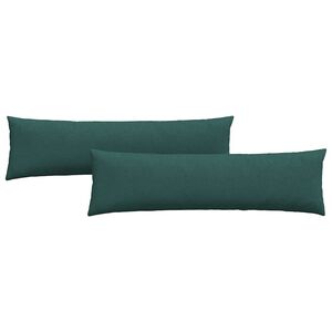 vidaXL Cojines de sof&aacute; 2 pcs Verde oscuro 145 x 40 cm tela