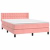 vidaXL Cama box spring con colch&oacute;n terciopelo rosa 140x200 cm