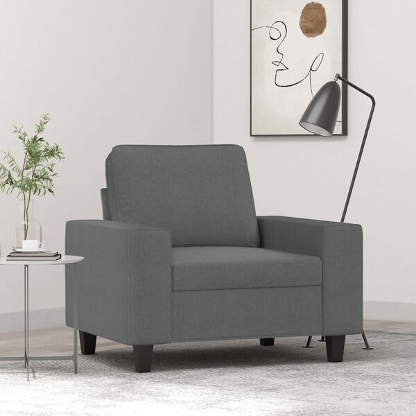 vidaXL Sill&oacute;n de tela gris oscuro 60 cm
