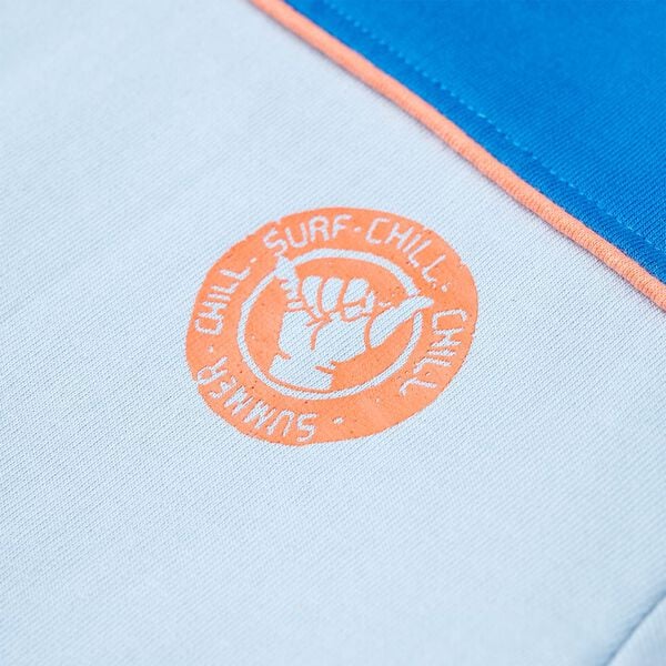 Sudadera infantil azul chillón y azul claro 92