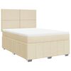 vidaXL Cama box spring con colch&oacute;n tela color crema 160x200 cm