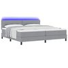 vidaXL Cama tipo Box Spring con colch&oacute;n Gris claro 200 x 200 cm tela
