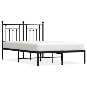 vidaXL Estructura cama sin colch&oacute;n con cabecero metal negro 120x200 cm