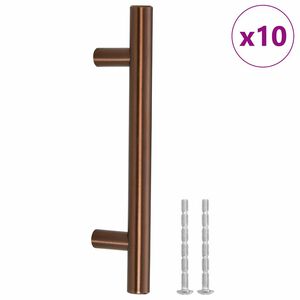 vidaXL Tiradores para armarios 10 uds acero inoxidable bronce 96 mm
