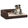 vidaXL Colch&oacute;n de cama de perro ergon&oacute;mico aspecto lino marr&oacute;n 60x42cm