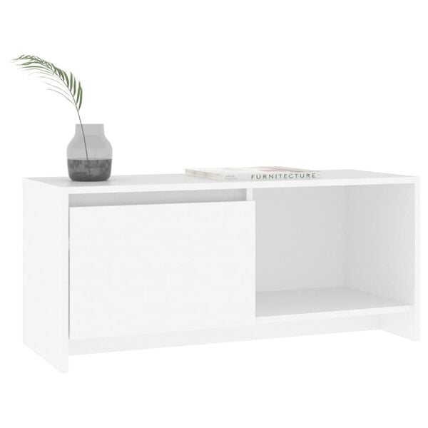 vidaXL Mueble para TV de madera contrachapada blanco 90x35x40 cm