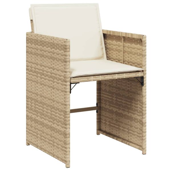 vidaXL Set comedor de jard&iacute;n 11 pzas con cojines rat&aacute;n sint&eacute;tico beige