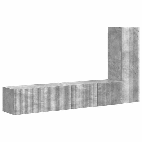 vidaXL Conjunto de mueble de TV 3 pcs Gris Concreto