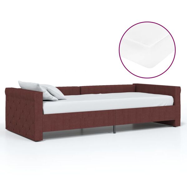 vidaXL Sof&aacute; cama con colch&oacute;n USB de tela morado 90x200 cm