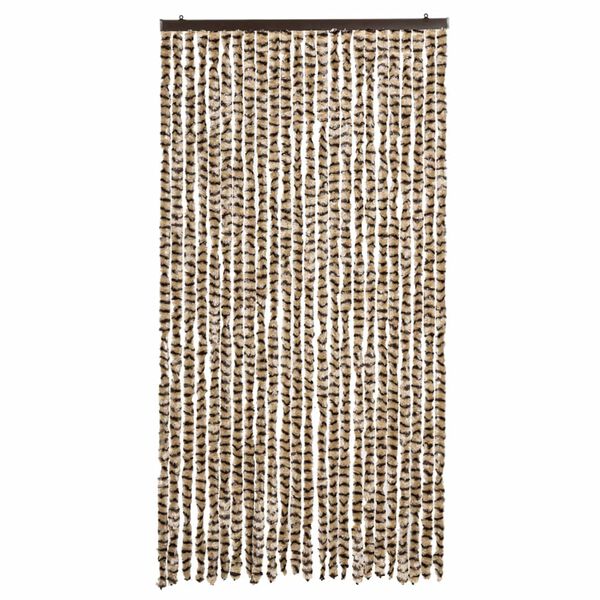 vidaXL Cortina antimoscas chenilla beige y marrón 100x200 cm