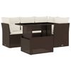 vidaXL Set comedor de jard&iacute;n 5 piezas y cojines rat&aacute;n sint&eacute;tico marr&oacute;n