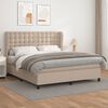 vidaXL Cama box spring con colch&oacute;n cuero sint&eacute;tico capuchino 180x200cm