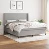 vidaXL Cama box spring con colch&oacute;n tela gris claro 160x200 cm
