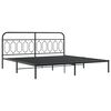vidaXL Estructura cama sin colch&oacute;n con cabecero metal negro 200x200 cm